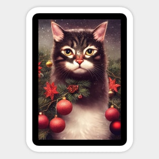 Cute Christmas Cat Sticker